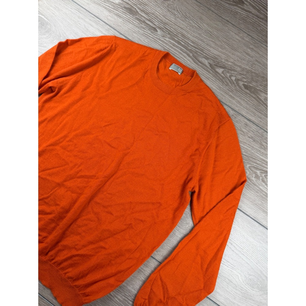 TSE Mens Cashmere Crewneck Sweater Long Sleeve Orange Size M